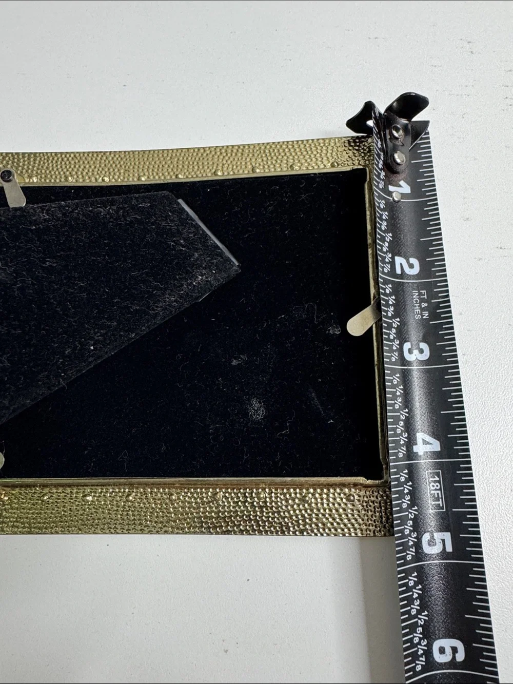 Vintage Gold-Tone Ornate Rhinestone Picture Frame – Easel Back